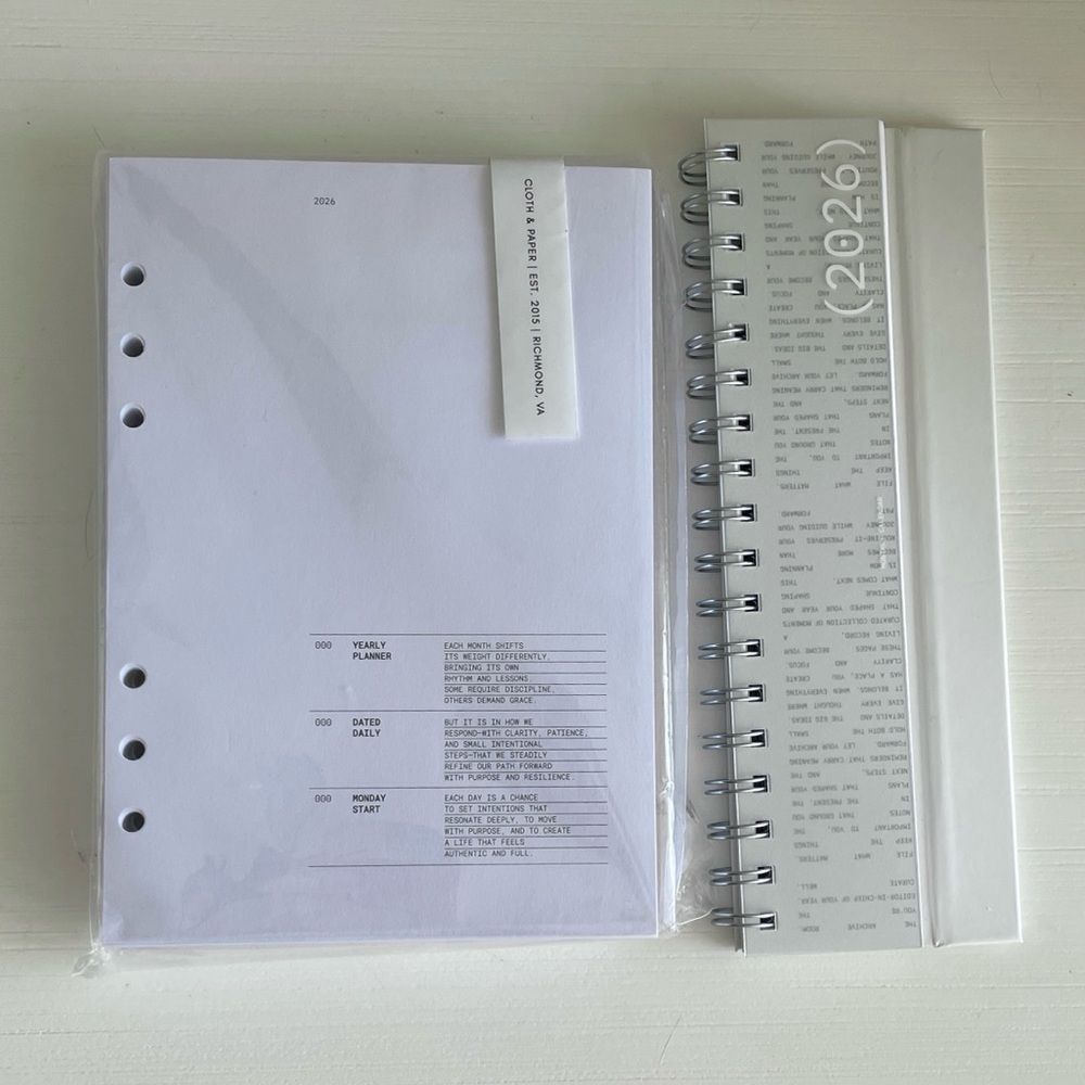 Cloth & Paper 2026 A5 Daily Inserts + Desk Calendar